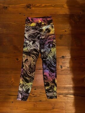 Athleta Rainbow Reflective Rainier tights XXS EUC